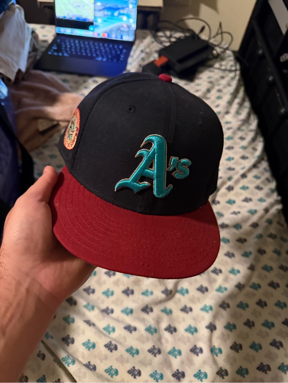Oakland A's Black and Burgundy Hat